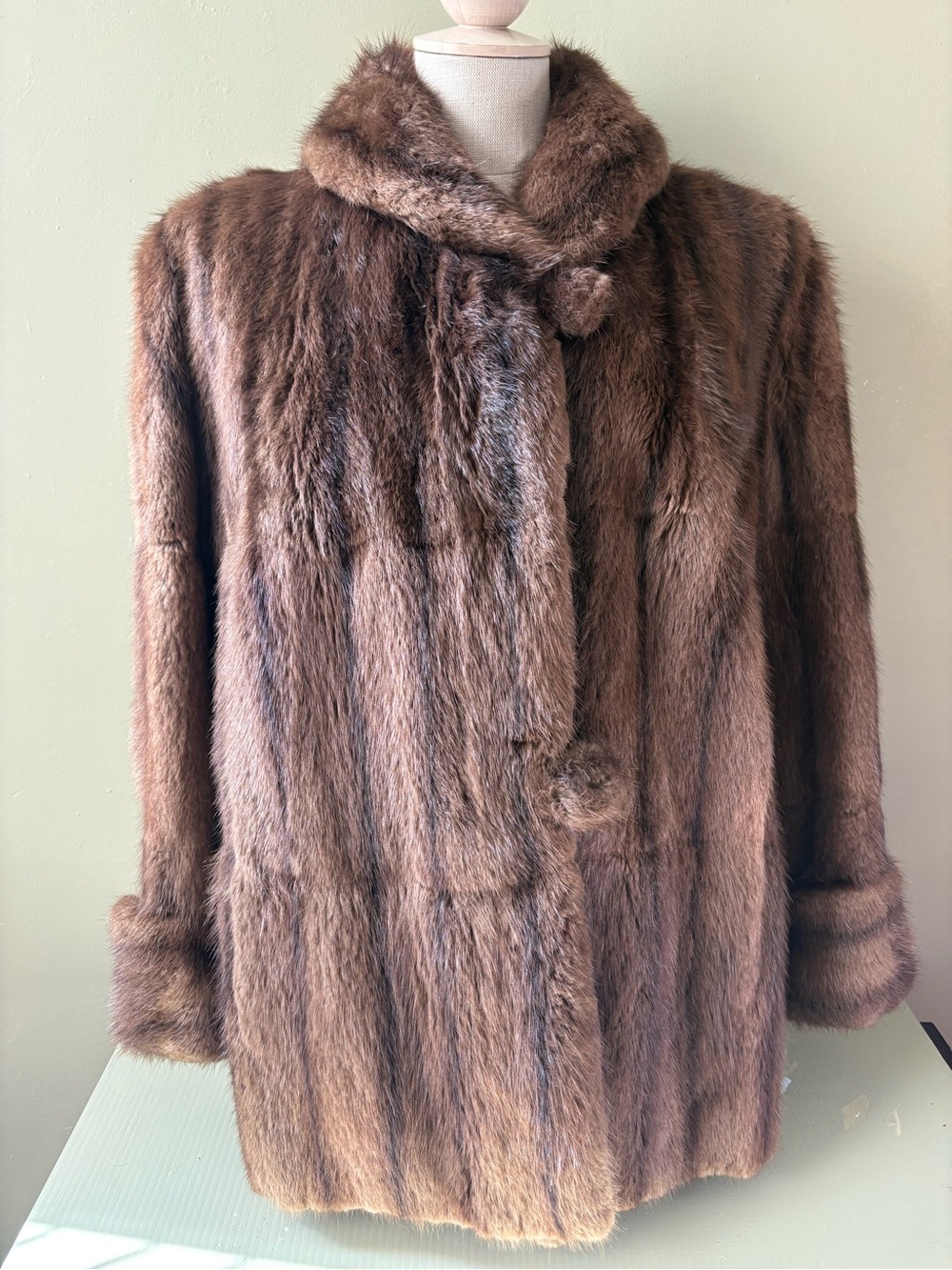 Women's Brown mink  vintage Fur Coat - Elegant Sz L